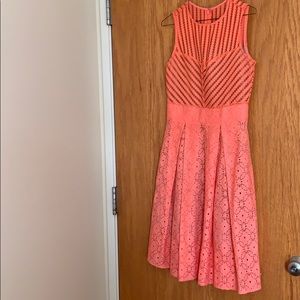 Coral lace dress
